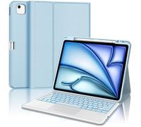 Coque Clavier pour iPad Air 13"" (M4 2026/M3 2025/M2 2024) avec Pavé Tactile,Bleu Clair
