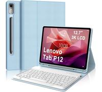 Coque Clavier Pour Lenovo Tab M10 3e Gén 10.1 Pouces, Azerty Français Housse Clavier Bluetooth Magnétique Détachable Avec Porte Crayon Pour Tablette Lenovo Tab M10 3eme Gén 10.1"" 2022, Bleu Ciel