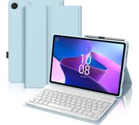 Coque Clavier Pour Lenovo Tab M10 3e Gén 10.1 Pouces, Azerty Français Housse Clavier Bluetooth Magnétique Détachable Avec Porte Crayon Pour Tablette Lenovo Tab M10 3eme Gén 10.1"" 2022, Bleu [Z374]