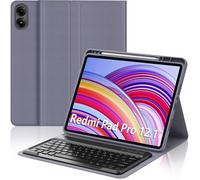Coque Clavier pour Redmi Pad Pro 12.1""2024,AZERTY Français Clavier Bluetooth Magnétique Détachable pour Tablette Xiaomi Redmi Pad