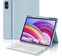 Coque Clavier pour Redmi Pad Pro 12.1 Pouces 2024,AZERTY Français Clavier Bluetooth Magnétique Détachable avec Fente pour Stylo