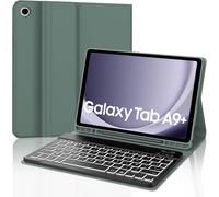 Coque Clavier Pour Samsung Galaxy Tab A9+/A9 Plus 11"" 2023, Azerty Français Clavier Rétro-Éclairé Bluetooth Détachable Pour Samsung Galaxy Tab A9 Plus 11"", Vert Foncé[Z1276]