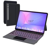 Coque Clavier pour Samsung Galaxy Tab S10 FE+ Plus 13.1 pouces : 7 Couleur Rétro-éclairé Magnétique Clavier Détachable avec Trackpad | Claviers Azerty Français Sans Fil pour Galaxy Tablet S10 Fe+ 13.1