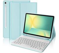 Coque Clavier pour Samsung Galaxy Tab S10 FE / S9 FE, Cuir PU Bleu avec Clavier Bluetooth Magnétique - E.F.Connection