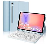 Coque Clavier pour Samsung Galaxy Tab S10 Lite 10.9" 2025/S10 FE /S9 FE | AZERTY Français Bluetooth sans Fil Détachable Étui Clavier pour Tablette Samsung S10 Lite avec Rangement de Stylet, Bleu ciel