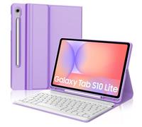 Coque Clavier pour Samsung Galaxy Tab S10 Lite 10.9"/S10 FE 10.9" 2025, AZERTY Français Clavier Bluetooth Magnétique Détachable pour Tablette Samsung S10 Lite/S10 FE/S9 FE 10.9", Violet Clair