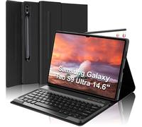 Coque Clavier pour Samsung Galaxy Tab S10 Ultra 14,6'' 2024 - AZERTY Français Clavier Détachable sans Fil Bluetooth, Noir