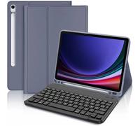 Coque Clavier pour Samsung Galaxy Tab S9 (11 Pouces) Cuir Synthétique Violet avec Clavier Magnétique - E.F.Connection