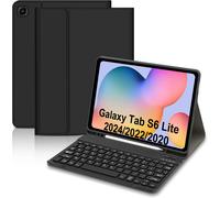 Coque Clavier pour Samsung Tab S6 Lite 10,4"" 2024/2022/2020, etui Francais Magnetique Keyboard avec Porte Crayon, AZERTY Layout pour Galaxy Tab S6 Lite, Noir