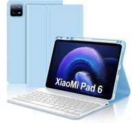 Coque Clavier Pour Xiaomi Pad 6/6 Pro 11 Pouces 2023, Azerty Clavier Bluetooth Magnétique Détachable Pour Tablette Xiaomi Pad 6/6 Pro, Bleu Ciel