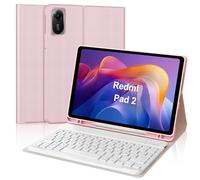 Coque Clavier pour Xiaomi Redmi Pad 2 11 2025/Redmi Pad SE 2023 11 Pouces | Étui Keyboard Magnétique Détachable Bluetooth sans Fil, AZERTY Français avec Porte Crayon pour Redmi Pad 2 11, Rose clair
