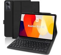 Coque Clavier Pour Xiaomi Redmi Pad Se, Cuir Ultra Mince Smart Case Avec Magnétiquement, Espagnol Ñ Étui Clavier Qwerty Design Compatible Avec Redmi Pad Se 11 Pouces 2023, Noir