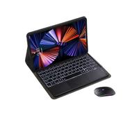 Coque Clavier Rétroéclairé Compatible Honor Pad 10 12,1 Pouces, Clavier Bluetooth avec Pavé Tactile & Souris sans Fil, Étui Support Magnétique Détachable 3-en-1 pour Tablette, Noir/Rose/Bleu/Violet