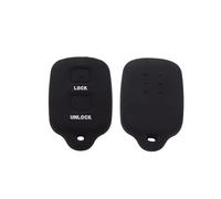 Coque Clé Coque De Protection en Silicone Clé De Voiture À 2 Boutons pour RAV4 pour Corolla G6 Ipsum pour Daihatsu Sirion 2 pour Terios Boutons Coque Clé(Black)