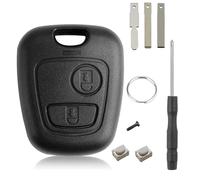 Coque e Voiture Compatible pour Peugeot 106 107 206 207 306 307 406 407 avec Citroe-n C1 C2 C3 C4 C5 Picasso Berlingo Xsara Boitier Clé ,2 Boutons Télécommande Remplacement Voiture sans Lame