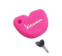 Coque clé en silicone étui de protection compatible avec Vespa Piaggio GTS 300 GTS 200 GTS 125, LX150 porte-clés moto protection chute chocs rayures (rose)