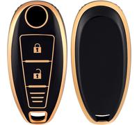 Coque Clé Etui Cles Boitier Clé De Voiture Pour Suzuki Swift Vitara Grand Vitara Ii Sx4 Baleno Ertiga Ciaz S-Cross Kizashi Jimny Étui Clés Voiture Clé À Télécommande,Noir Or