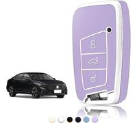 Coque Clé,Etui Cles Étui Clés Adapté Pour Vw Volkswagen Passat B8 Golf 7 Tiguan T-Cross Polo Cc Seat Leon Ibiza Skoda Superb Kodiaq,Couvre Clef Cache Cle Voiture Telécommande-Smart Key.[H491]