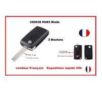 COQUE CLÉ PLIP MODIFIE POUR PEUGEOT 2 BOUTON 207 307 308 407 HU83 CE0536 AVEC RAINURE