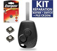 Coque Clé Plip Télécommande Pour Renault Clio 3 Modus Twingo Master Kangoo + Switch + Pile Cr2016 Energizer