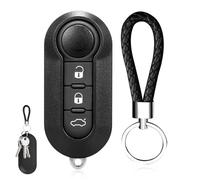 Coque Cle pour Fiat 500,Remplacement Télécommande 3 Boutons Boitier Clé,avec Porte-clés,pour Fiat 500 Brava Bravo Evo Grande Doblo Ducato Panda Punto