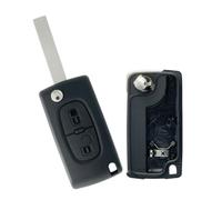 Coque Clé pour Peugeot 207 307 308 3008 5008 807 Expert Partner C2 C3 C4 C8 Berlingo Jumpy-CE0536-2 Boutons- Modèle avec Emplacement Pile-Plip Télécommande