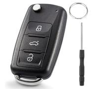 Coque Clé pour VW Golf MK6 UP Polo T5 Caddy EOS Jetta Transporter Touran Sharan Scirocco Passat Bettle Skoda Octavia Seat Télécommande oîtier Clef de Remplacement de Voiture-3 Boutons