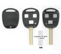Coque+Clé Standard- Trois Boutons Avec Option Ouverture Du Coffre- Grande Lame - Toyota Rav4 08/1995-10/2012
