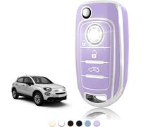 Coque Clé Tpu,Etui Clé Étui Clé Adapté Pour Fiat 500x Tipo Toro Argo Cronos Nuovo Doblo Egea Freedom Grazie Dodge Neon,Couvre Clef Cache Cle Voiture Telécommande-Flip Key.[D153]