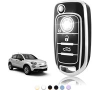 Coque Clé Tpu,Etui Clé Étui Clé Adapté Pour Fiat 500x Tipo Toro Argo Cronos Nuovo Doblo Egea Freedom Grazie Dodge Neon,Couvre Clef Cache Cle Voiture Telécommande-Flip Key.[D161]