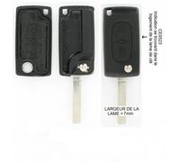 Coque + Clé Vague À Rabat 2 Boutons - Peugeot 307 Sw 2001-2009