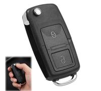 Coque Clé Voiture 2 Boutons Compatible avec Golf 4 5 6 Passat Polo Bora, Coque Clé Pliable Boitier de Remplacement sans Électronique Cover uto ABS Résistant Léger Format Compact pour Télécommande