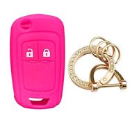 Coque Clé Voiture Etui Clés De Voiture en Silicone À 2 Boutons pour Opel pour Corsa D pour Adam pour Karl pour Astra J pour Zafira C pour Insignia pour Mokka(Rose Gold Circle)