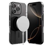 Coque Clear MAG Pro pour iPhone 16 Pro Max Compatible MagSafe Noir transparent