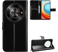 Coque Collection Étui De Protection À Rabat Pour Zte Blade A75 5g (2024) - En Cuir Synthétique De Qualité Supérieure - Fermeture Magnétique - Porte-Cartes - Résistant Aux Chocs - Noir