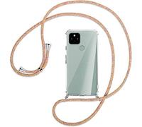 Coque Collier pour Google Pixel 5,Coque Transparent Silicone Housse avec Cordon de Collier Necklace Lanyard Case Étui de Téléphone avec Cordon Housse,Cover Anti-Rayures Antichoc,Arc en Ciel