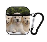 Coque compatible avec AirPods 2 et 1, Golden Retriever Puppiesimprimé, coque de protection rigide en polycarbonate pour Apple AirPods 2 et 1, avec porte-clés, support de chargement sans fil