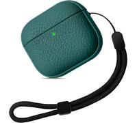Coque Compatible avec AirPods 4, Coque pour Airpods 4 avec Dragonne, Protection AirPods 4th Generation Case, Étuis et housses pour AirPods 4,Prise en charge de la recharge sans fil (Vert foncé)
