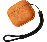 Coque Compatible avec AirPods 4, Coque pour Airpods 4 avec Dragonne, Protection AirPods 4th Generation Case, Étuis et Housses pour AirPods 4, Prise en Charge de la Recharge sans Fil (Orange)