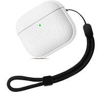 Coque Compatible avec AirPods 4, Coque pour Airpods 4 avec Dragonne, Protection AirPods 4th Generation Case, Étuis et Housses pour AirPods 4, Prise en Charge de la Recharge sans Fil (Blanc)