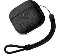 Coque Compatible avec AirPods 4, Coque pour Airpods 4 avec Dragonne, Protection AirPods 4th Generation Case, Étuis et Housses pour AirPods 4, Prise en Charge de la Recharge sans Fil (Noir)