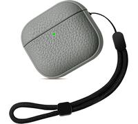 Coque Compatible avec AirPods 4, Coque pour Airpods 4 avec Dragonne, Protection AirPods 4th Generation Case, Étuis et Housses pour AirPods 4, Prise en Charge de la Recharge sans Fil (Gris)