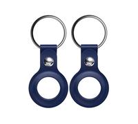 Coque Compatible avec AirTag de 2021 [Lot de 2] Silicone Bleu Foncé Porte Clé de Tag Housse Protection Souple