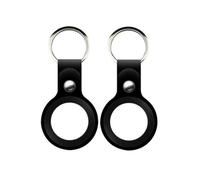 Coque Compatible avec AirTag de 2021 [Lot de 2] Silicone Noir Porte Clé de Tag Housse Protection Souple