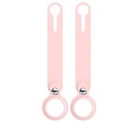 Coque Compatible avec AirTag de 2021 [Lot de 2] Silicone Rose Porte Clé de Tag Boucle Amovible Housse Protection Souple