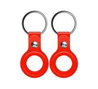 Coque Compatible avec AirTag de 2021 [Lot de 2] Silicone Rouge Porte Clé de Tag Housse Protection Souple