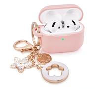 Coque Compatible avec Apple Airpods 4 - VISOOM Airpods 4 2024 - Coque Mignonne en Silicone pour iPod 4 écouteurs sans Fil - Étui de Chargement pour Fille - Porte-clés Brillant pour Airpod 4e