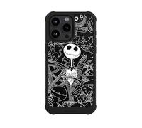 Coque Compatible avec Apple iPhone 15 Pro Max Coque de Telephone Antichoc NIVOmax Noire Halloween Disney L'Étrange Noël de Monsieur Jack