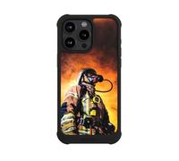 Coque Compatible avec Apple iPhone 15 Pro Max Coque de Telephone Antichoc NIVOmax Noire Sauveteur Vocation Pompier