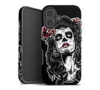 Coque Compatible avec Apple iPhone 17 Coque renforcée Coque Antichoc Rock 'n' Roll Día de Los Muertos Tête de Mort